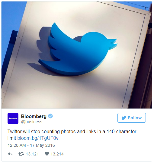 Twitter To Keep Out Photos & Links From 140-Character Limit
