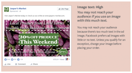 Facebook text rule for ads images