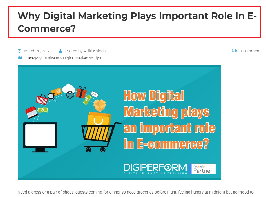 Digital Marketing Plays an Important Role in E-commerce
