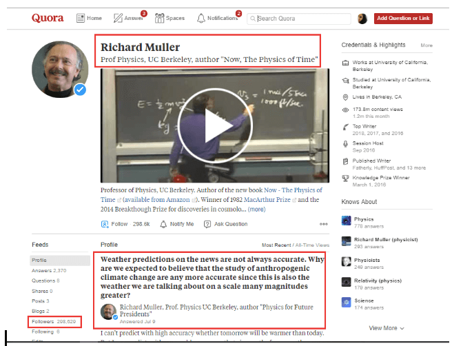Quora profile
