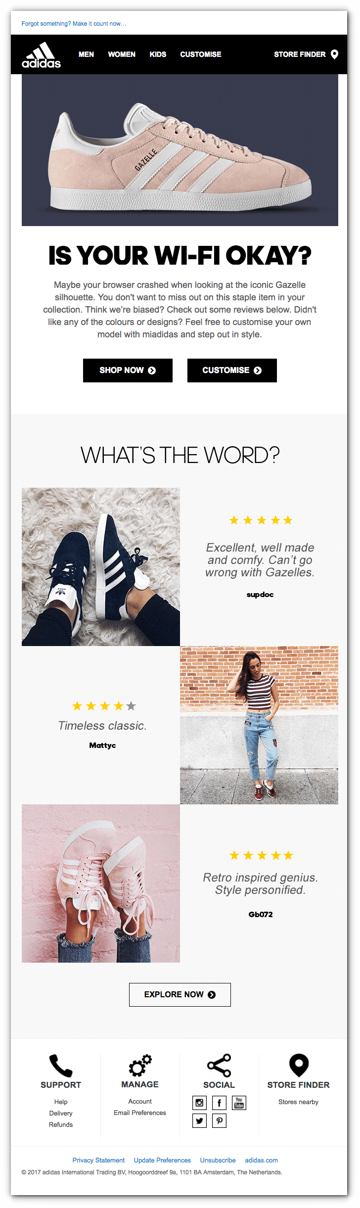 artificial-intelligence-email-marketing - addidas -Example