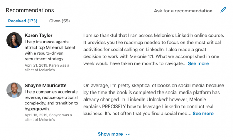 LinkedIn-Recommendations