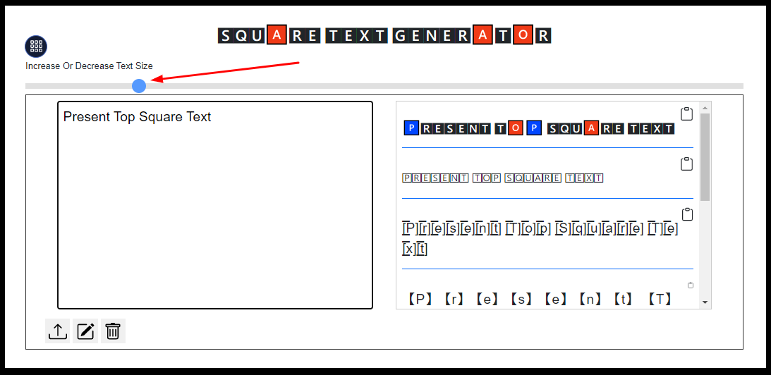 Square text generator - step 2