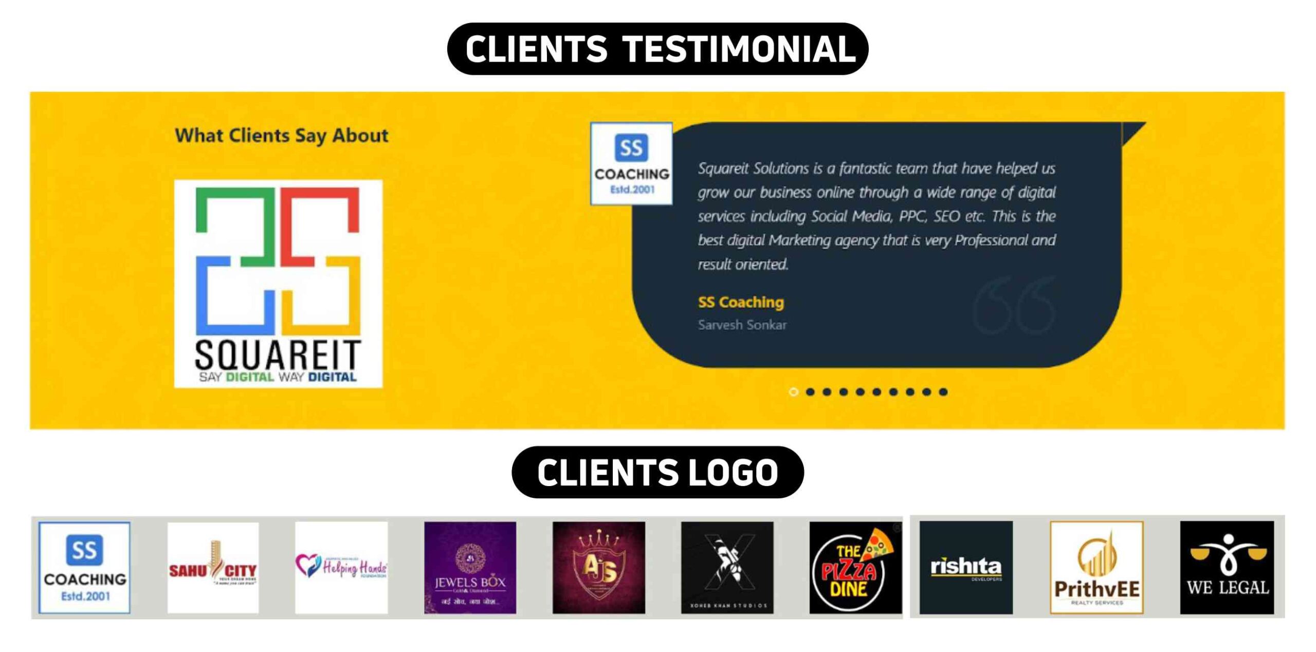 Squareit Solutions Lucknow Clients Testimonial & Logos 