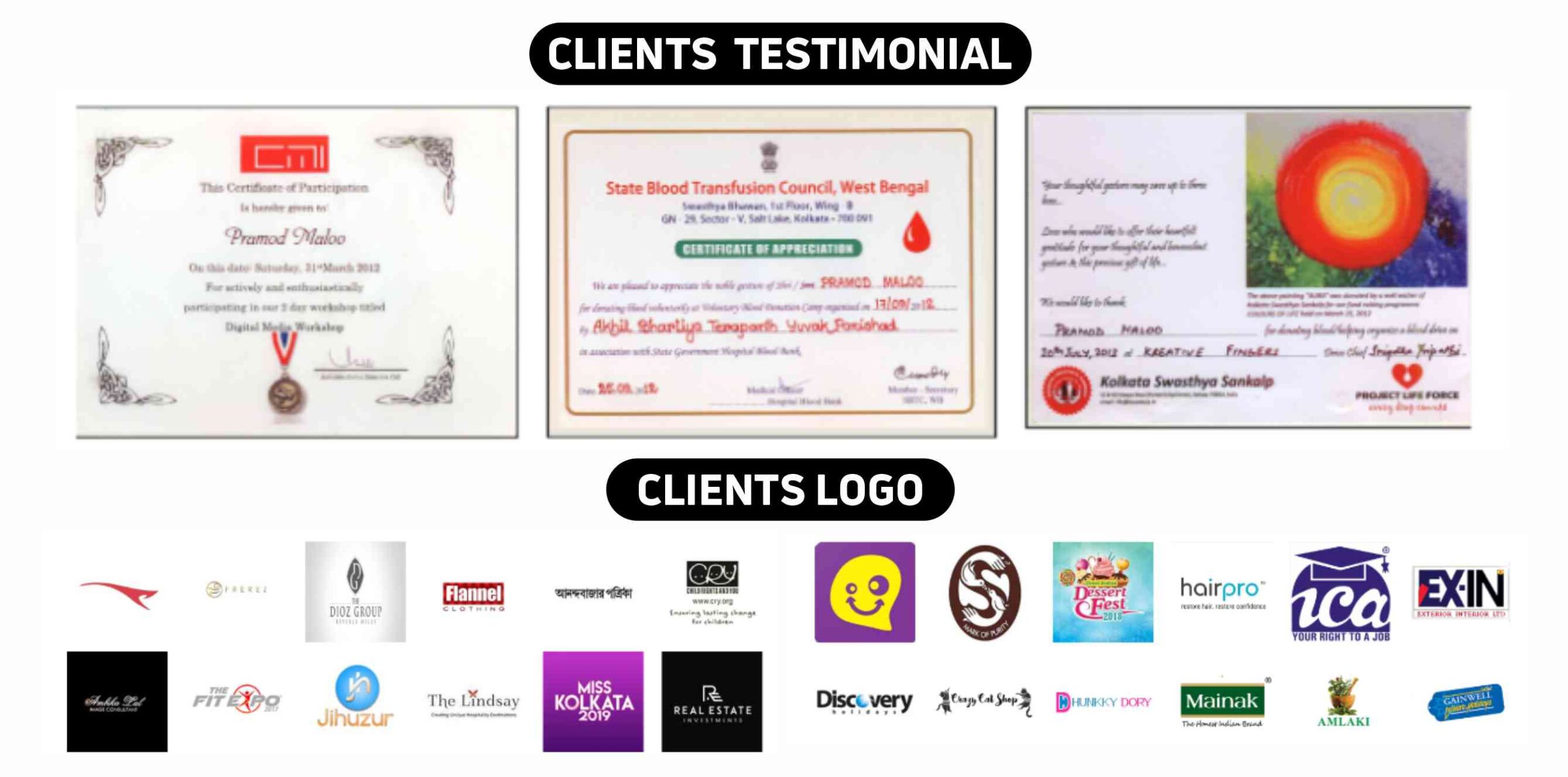 Kreative Machinez Kolkata Clients Testimonials & Logos