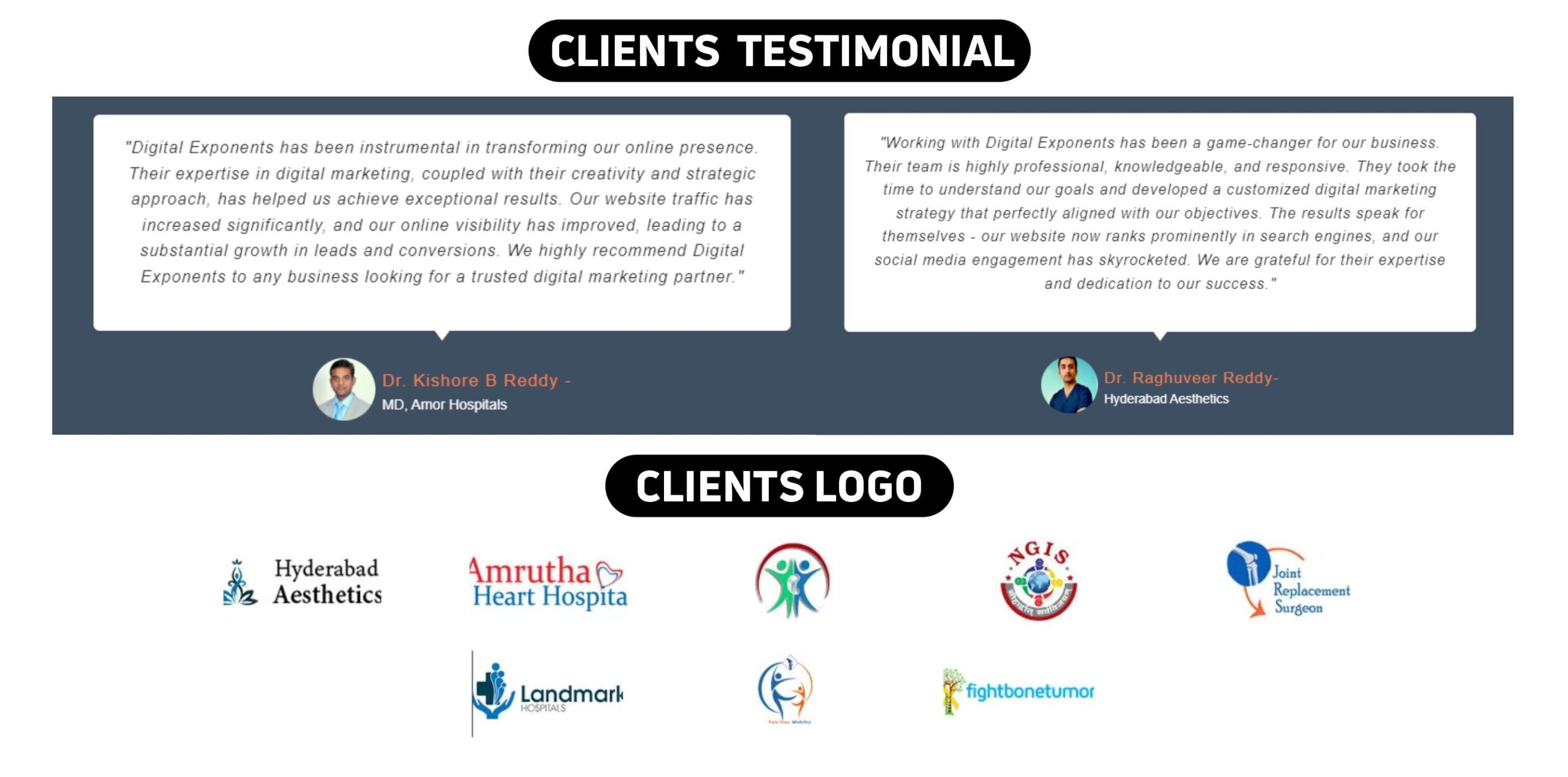 Digital Exponents Clients Testimonials & Logos