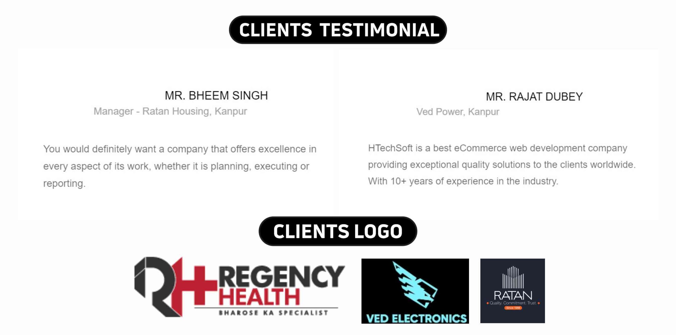 HTechSoft Software Company in Kanpur Clients Testimonials & Logos