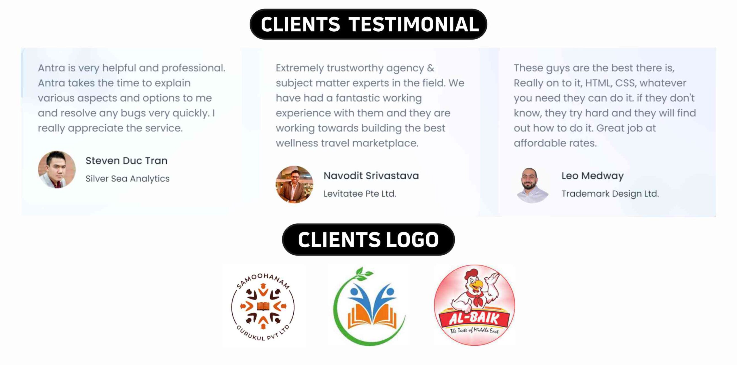 Dharmishi Technologies Clients Testimonials & Logos 