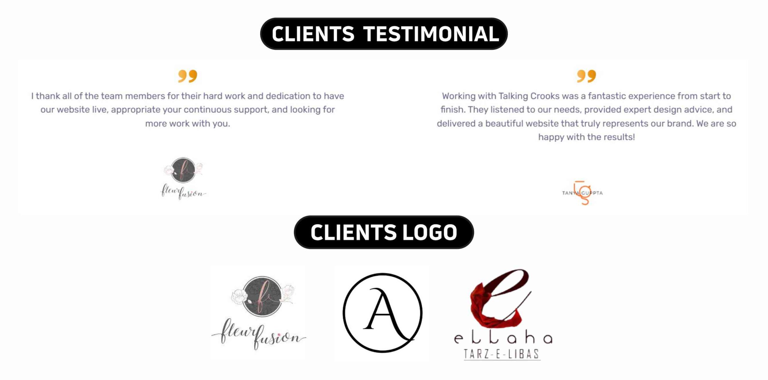 Talking Crooks IT Private Limited Clients Testimonials & Logos