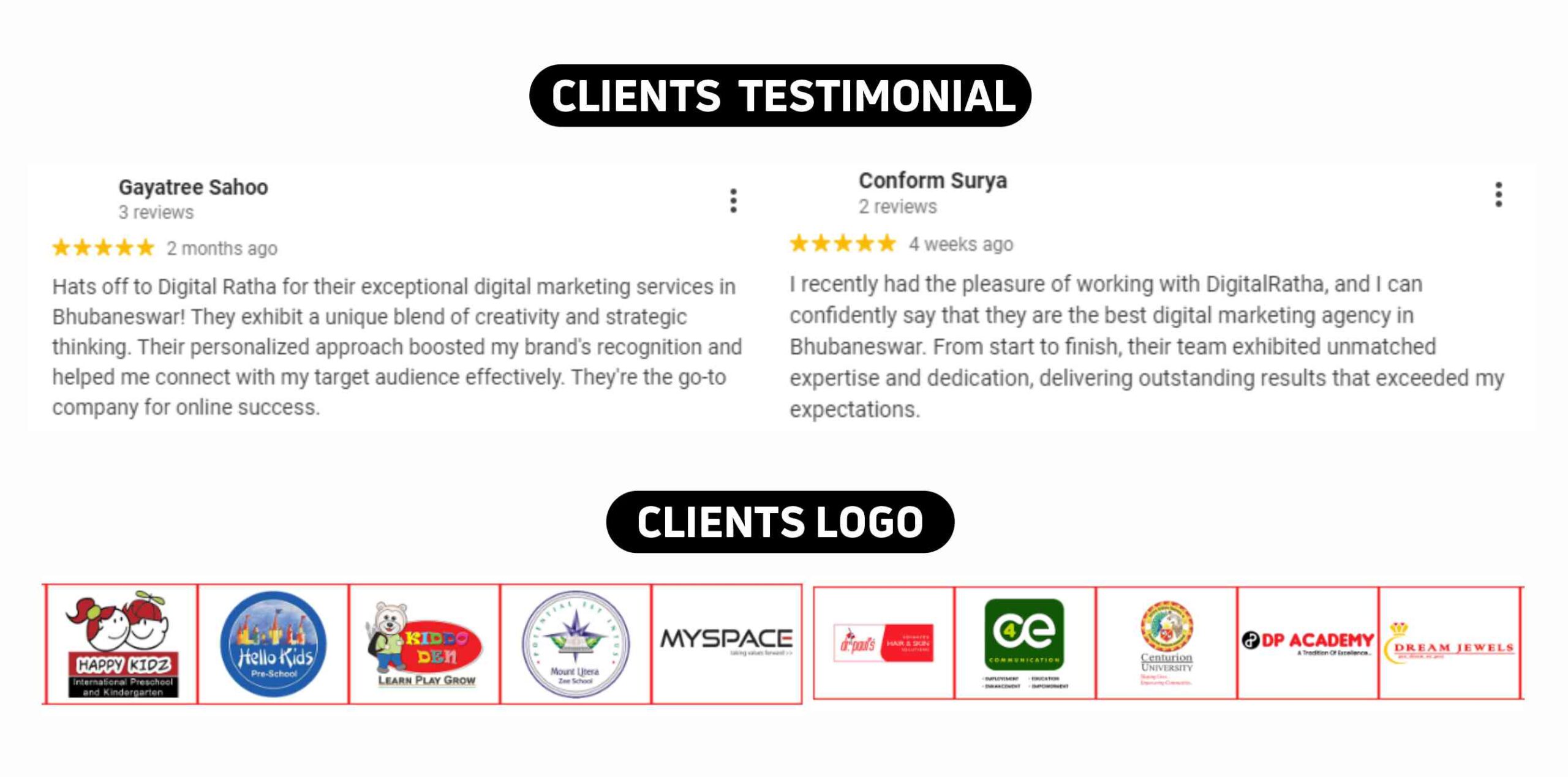 Digital Ratha Clients Testimonials & logos