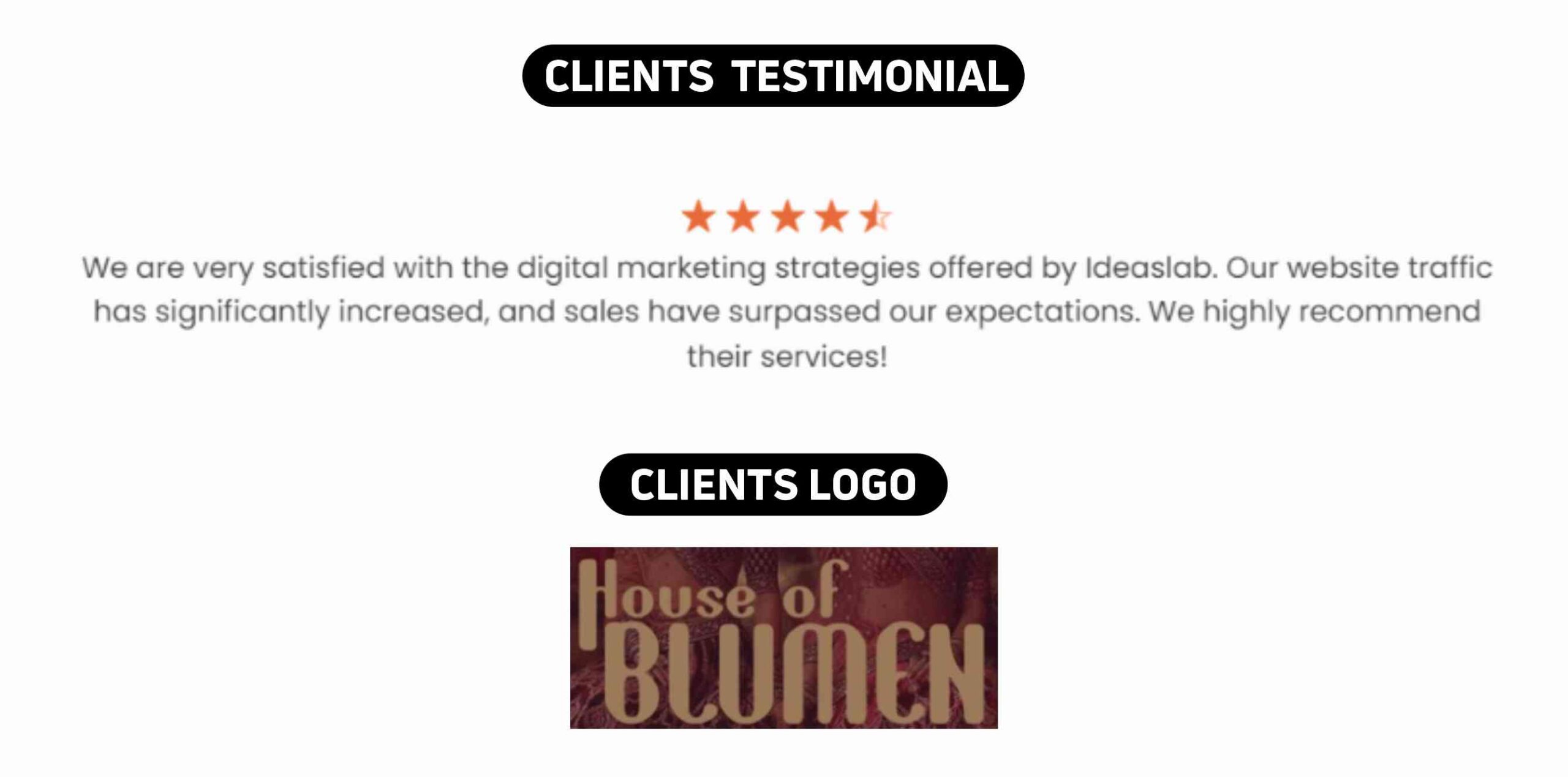 Ideaslab Clients Testimonials & logos