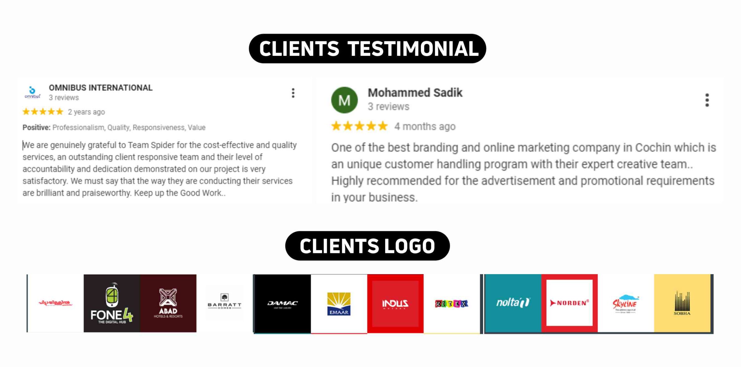 SpiderWorks Technologies Pvt. Ltd Clients Testimonials & logos