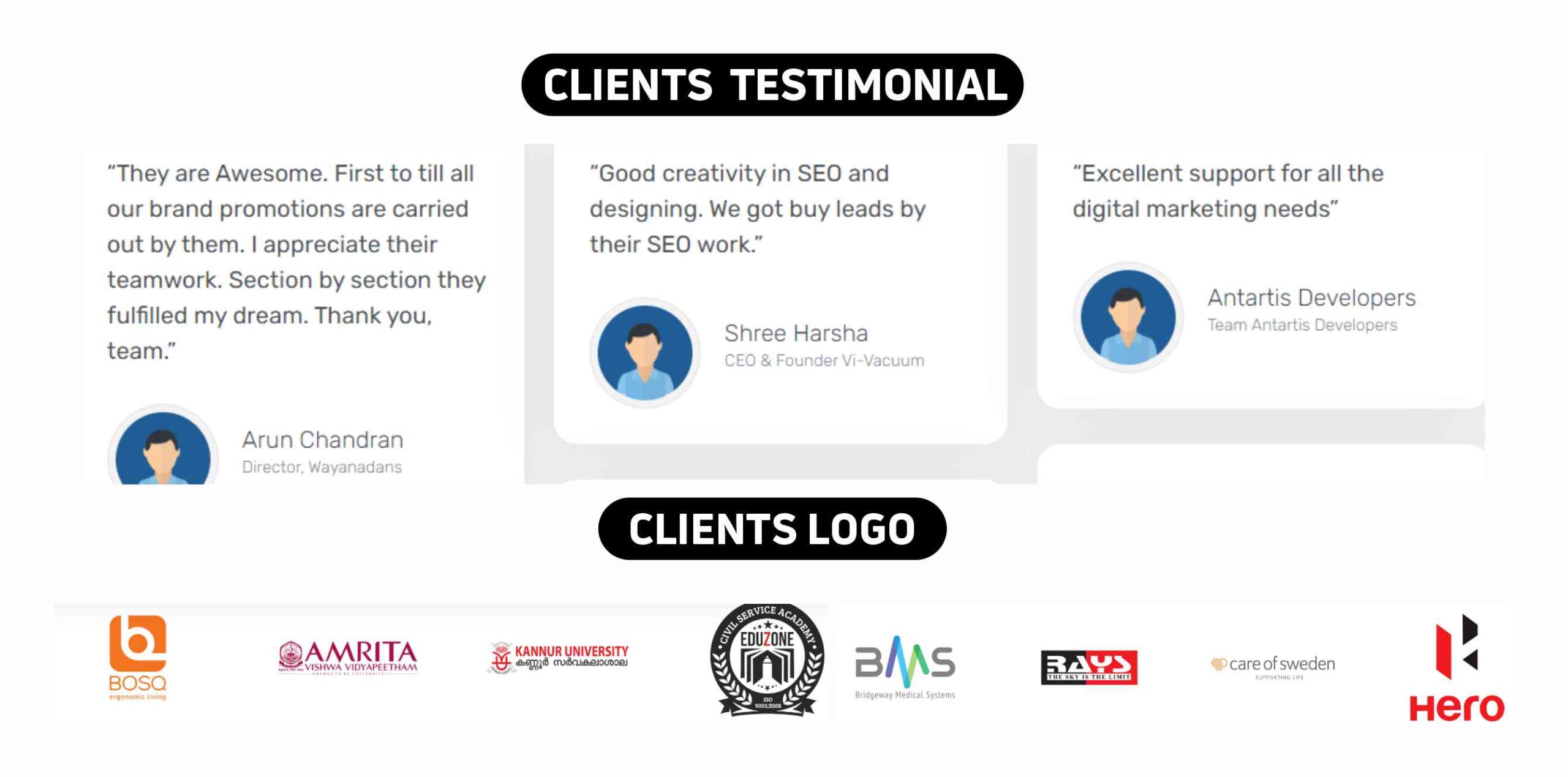 OREXIS Digital Marketing Clients Testimonials & logos