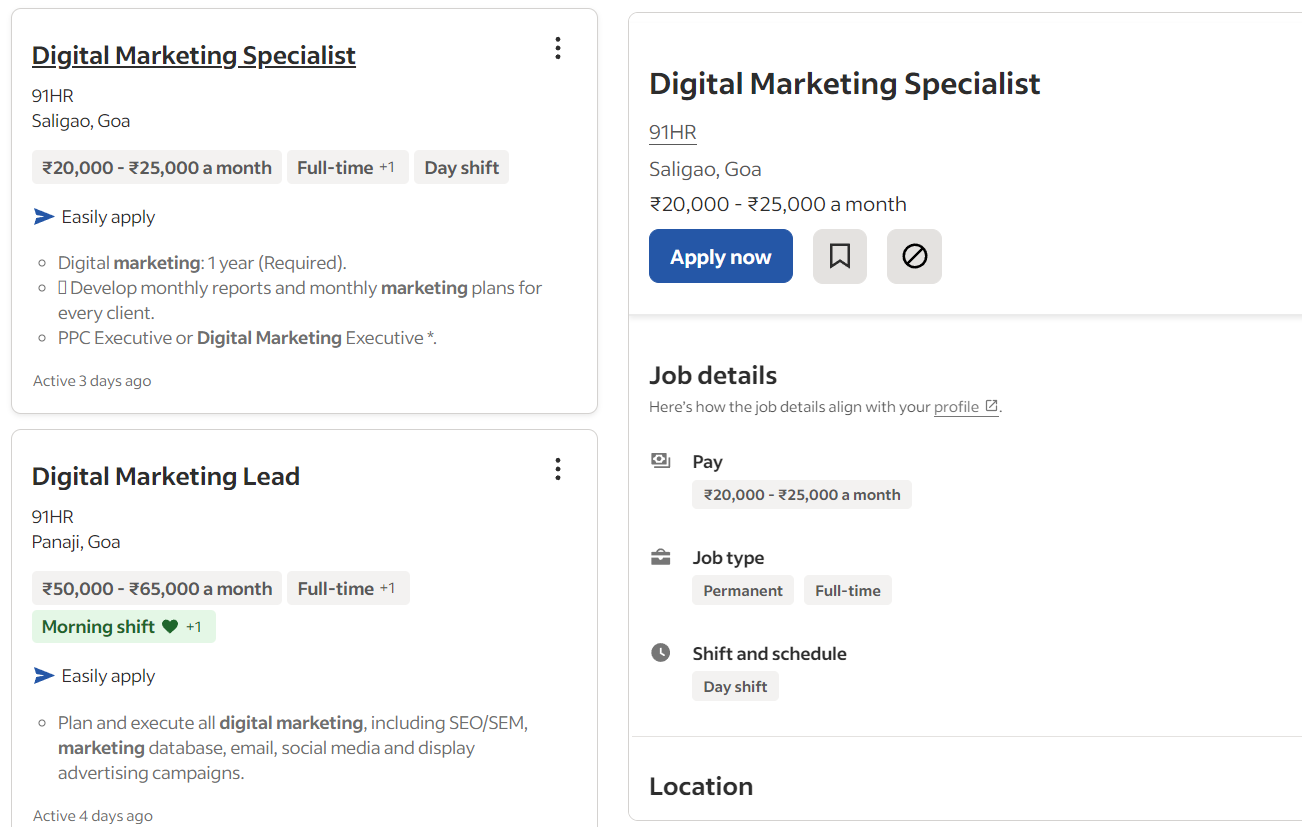Digital Marketing Job in Goa