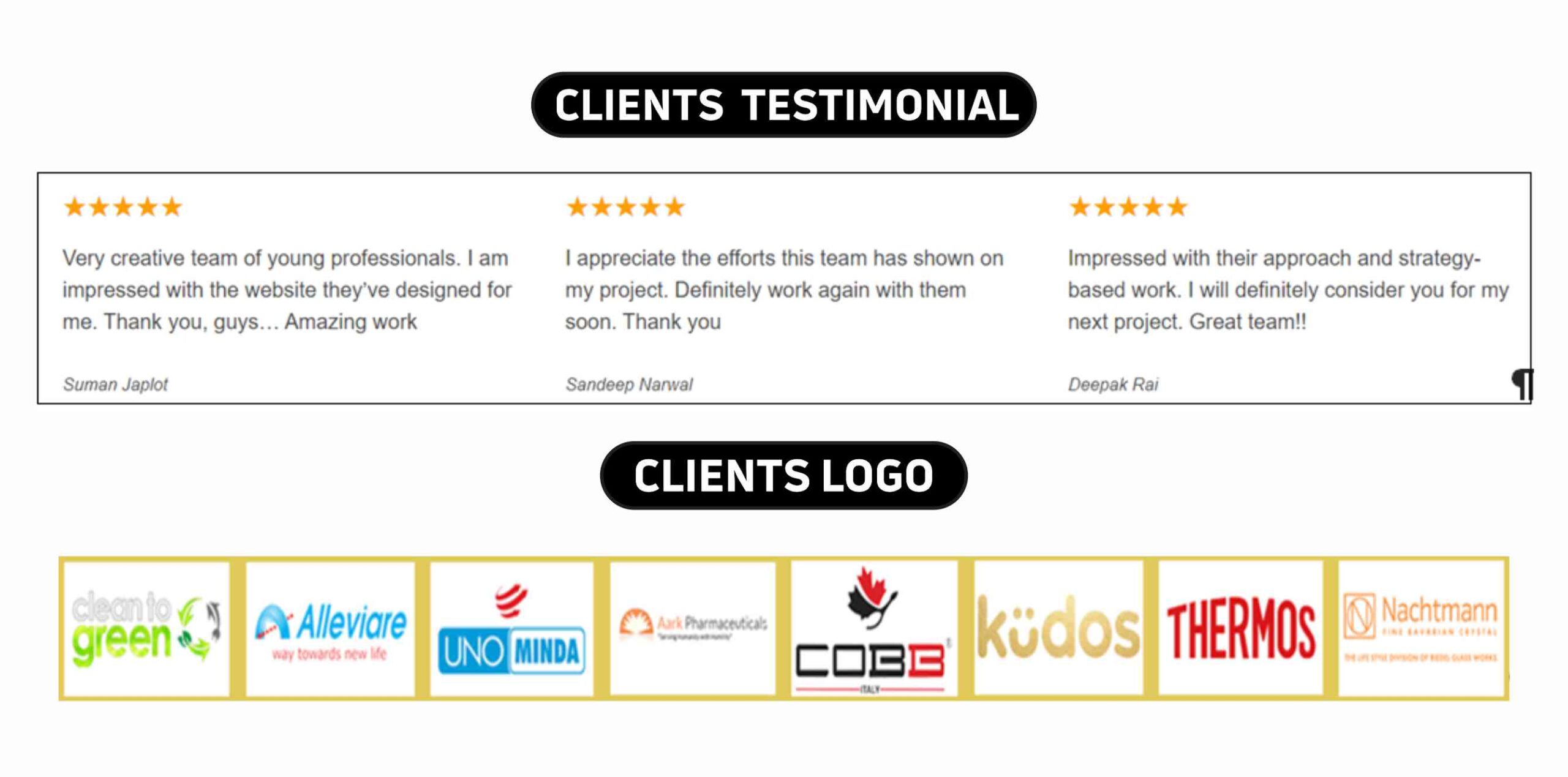 Dignity Soft Client testimonial & Logos 