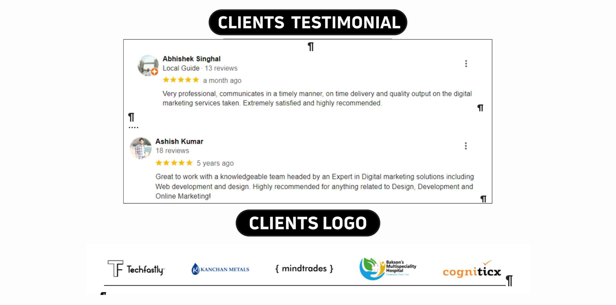 Digital Flic Client testimonial & Logos 