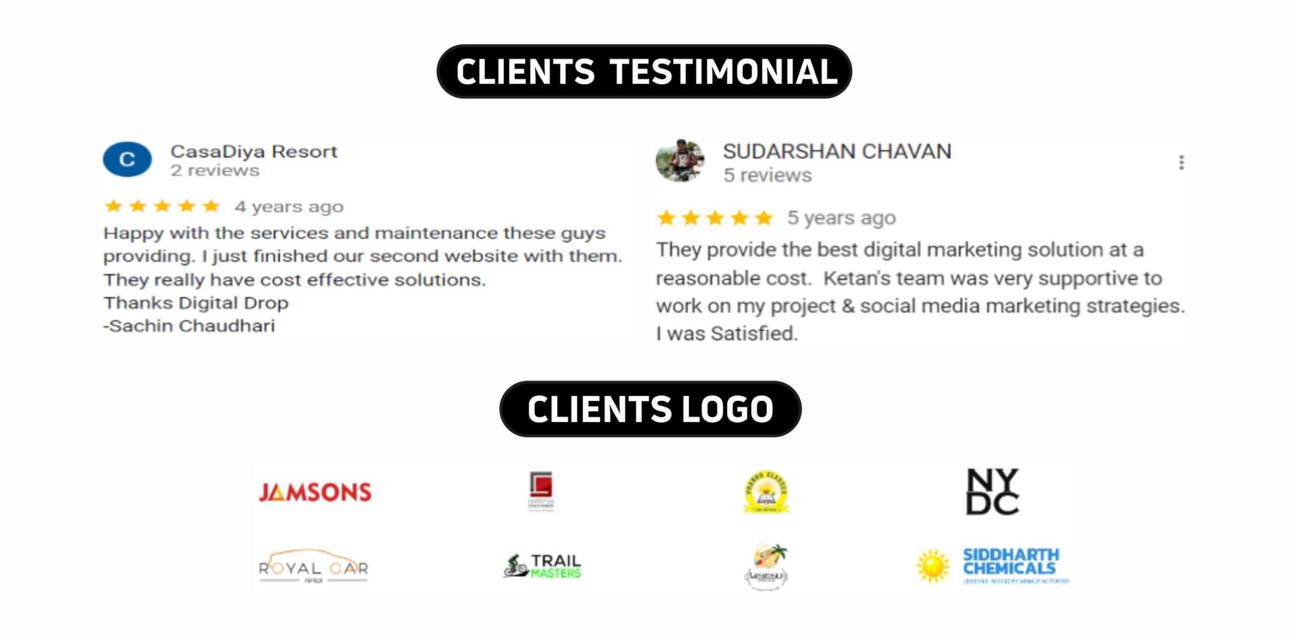 Digital Drop Client Testimonials & Client Logos