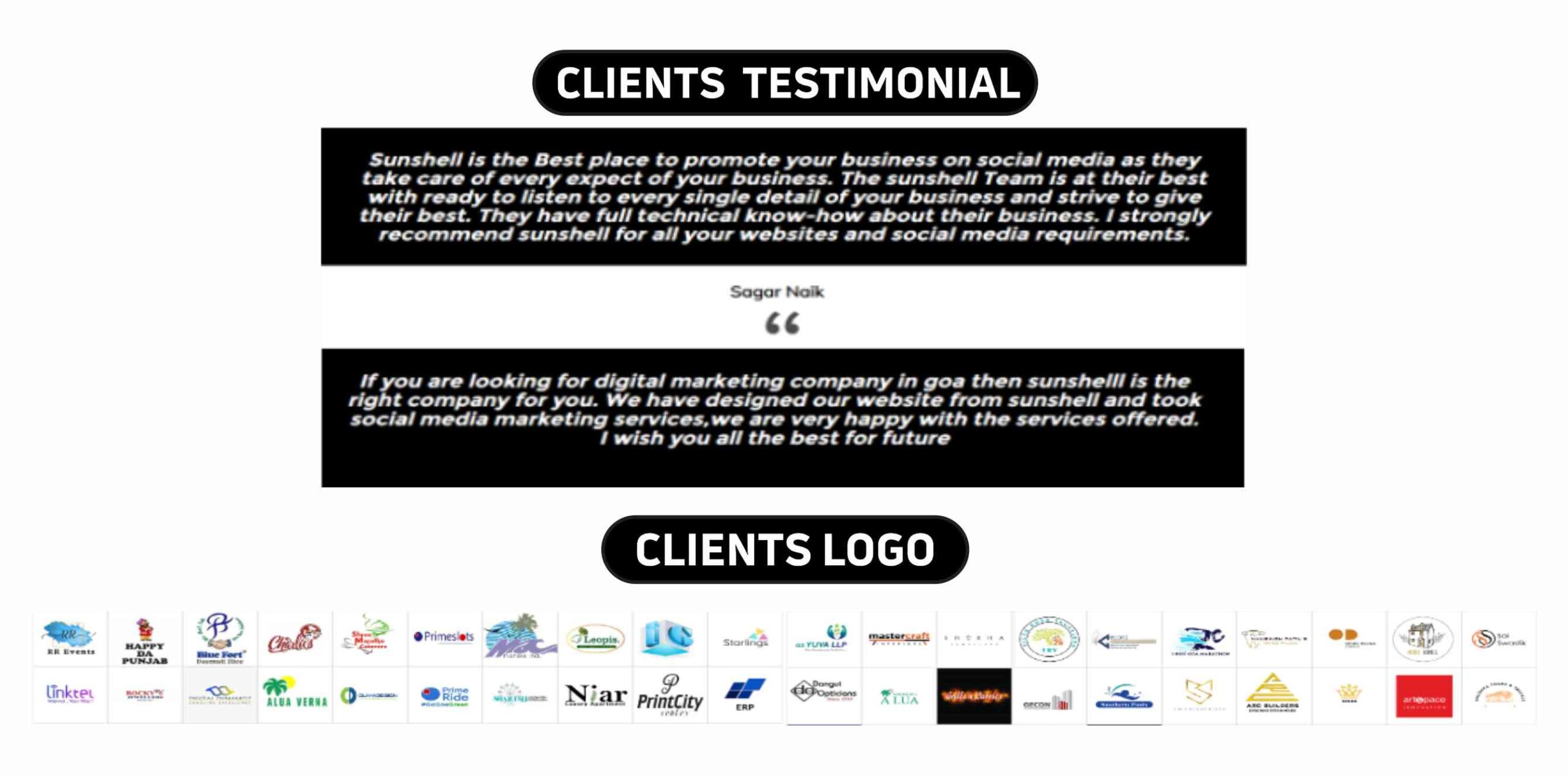 Sunshell Clients Testimonials & Logos