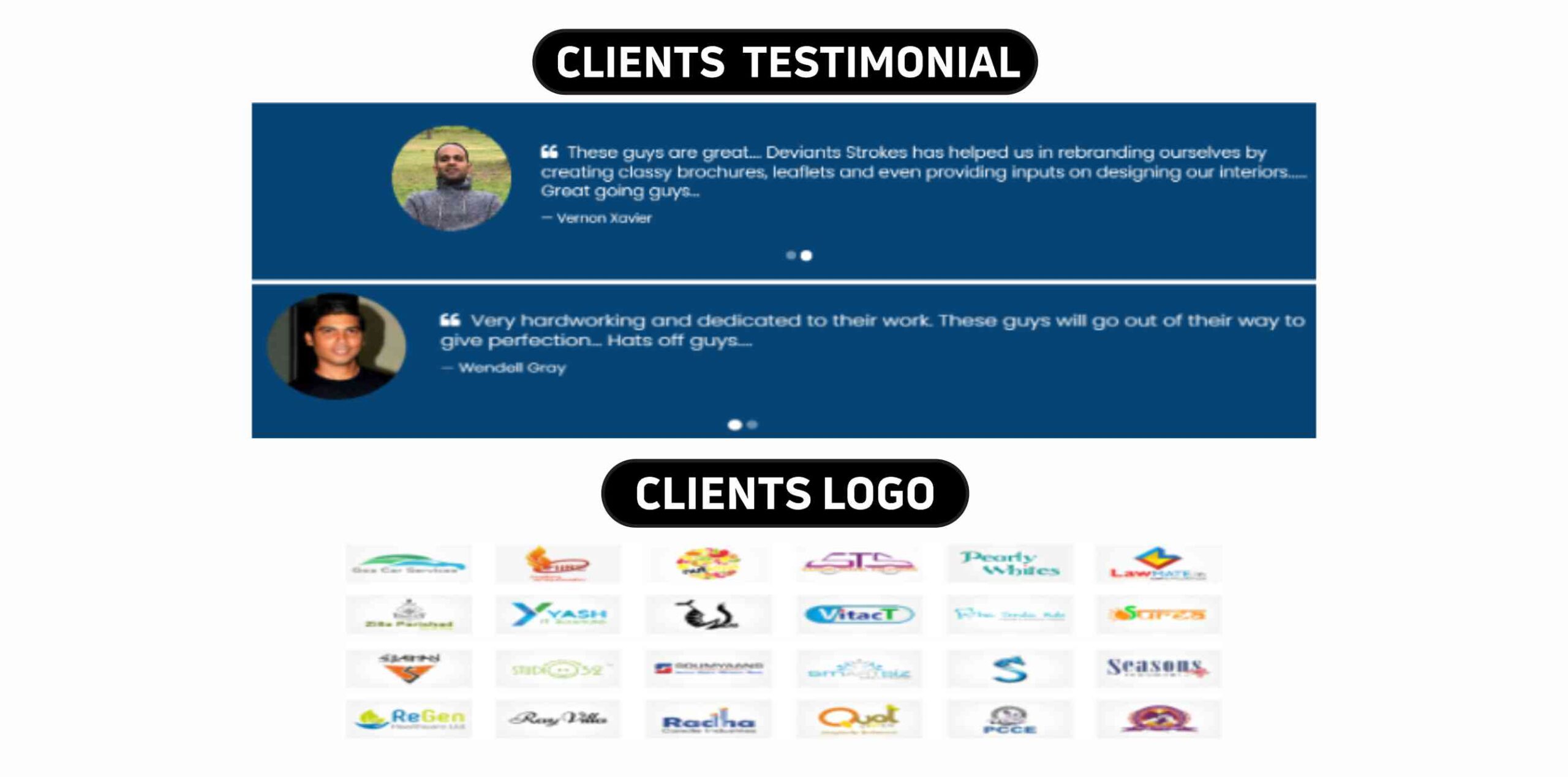 Deviant Strokes Client Testimonials & logos 